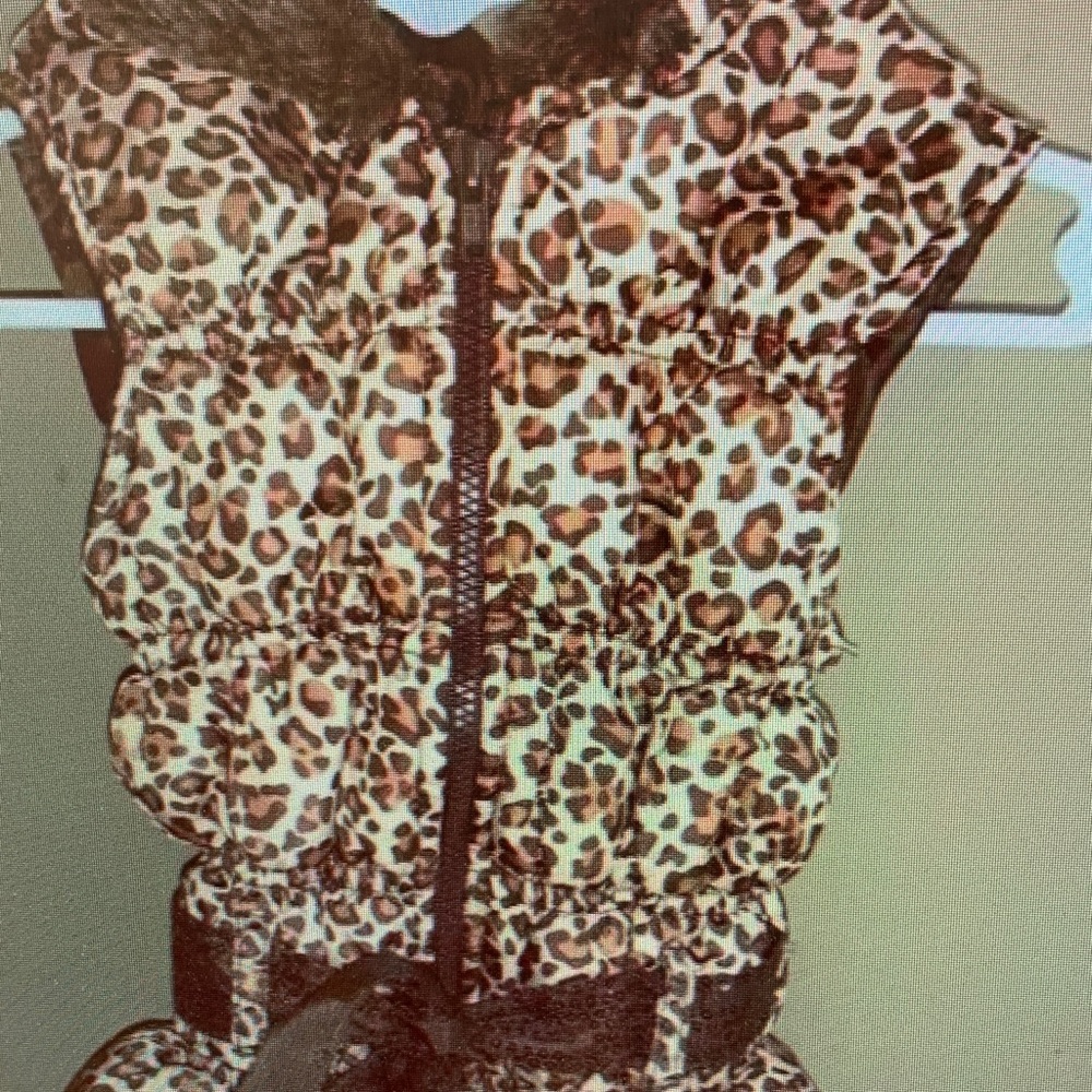 Leopard Print Kids Puffer Vest